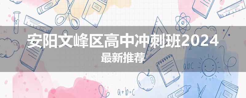 安阳文峰区高中冲刺班2024最新推荐