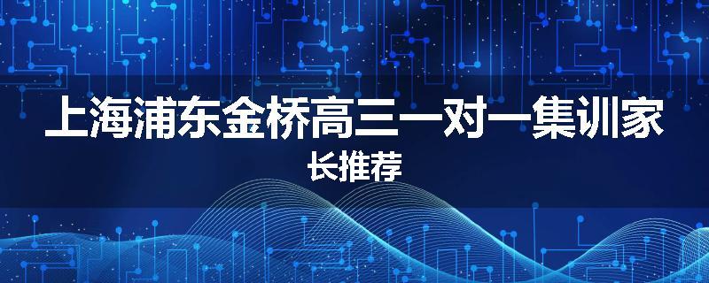 上海浦东金桥高三一对一集训家长推荐