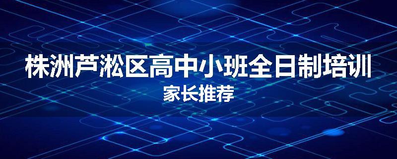 株洲芦淞区高中小班全日制培训家长推荐