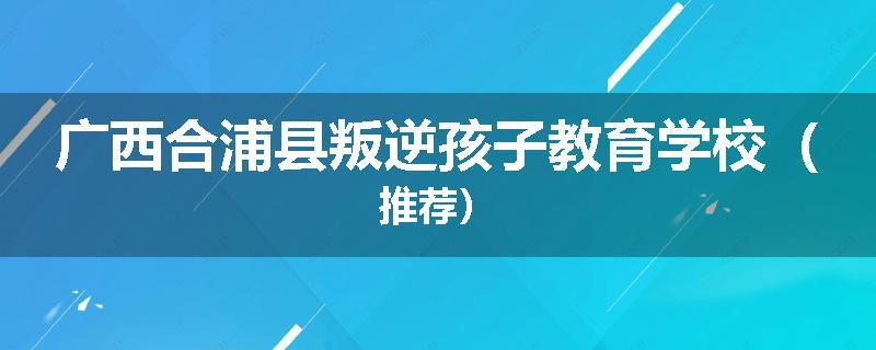 广西合浦县叛逆孩子教育学校（推荐）