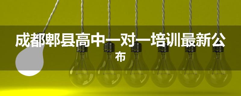 成都郫县高中一对一培训最新公布