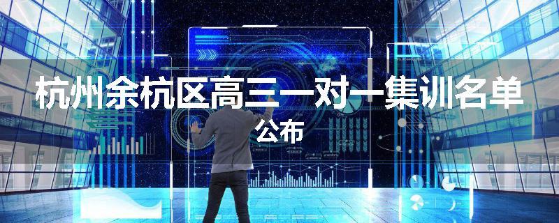 杭州余杭区高三一对一集训名单公布