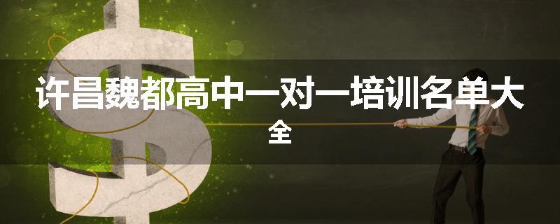 许昌魏都高中一对一培训名单大全