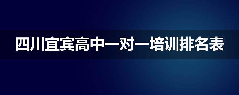 四川宜宾高中一对一培训排名表