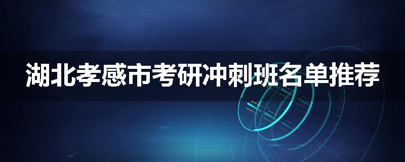湖北孝感市考研冲刺班名单推荐