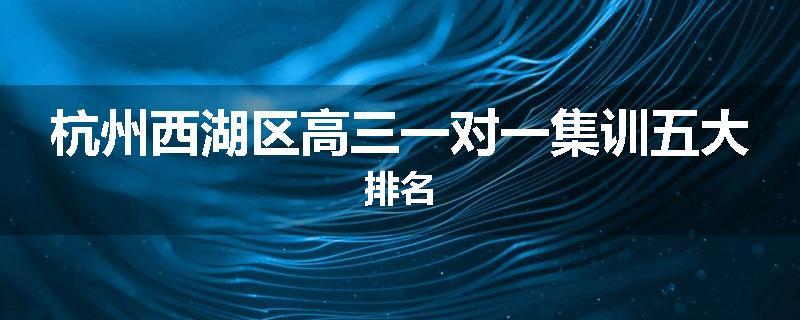 杭州西湖区高三一对一集训五大排名