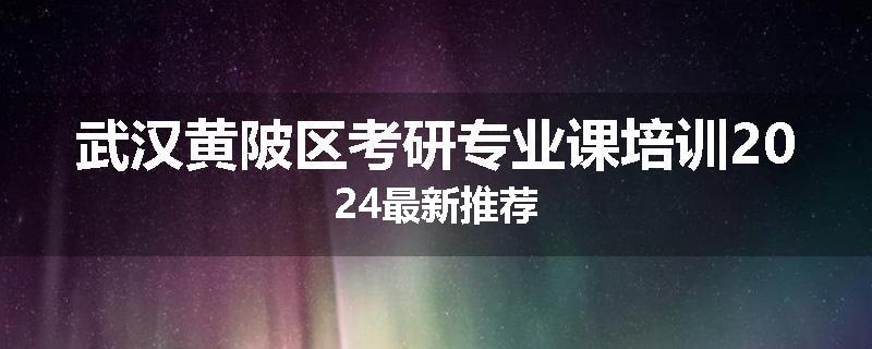 武汉黄陂区考研专业课培训2024最新推荐