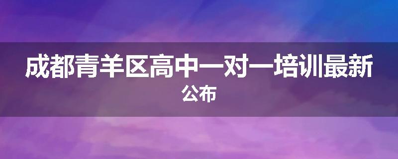 成都青羊区高中一对一培训最新公布