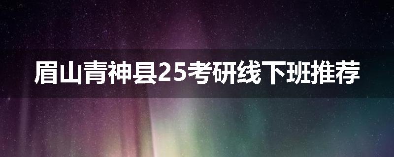 眉山青神县25考研线下班推荐