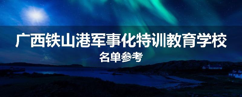 广西铁山港军事化特训教育学校名单参考
