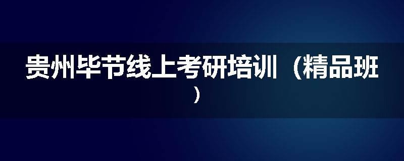 贵州毕节线上考研培训（精品班）