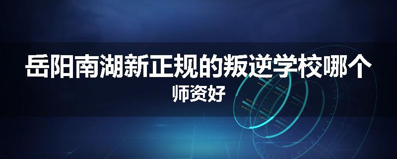 岳阳南湖新正规的叛逆学校哪个师资好