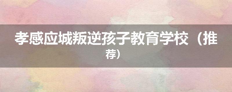 孝感应城叛逆孩子教育学校（推荐）