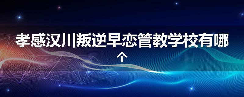 孝感汉川叛逆早恋管教学校有哪个