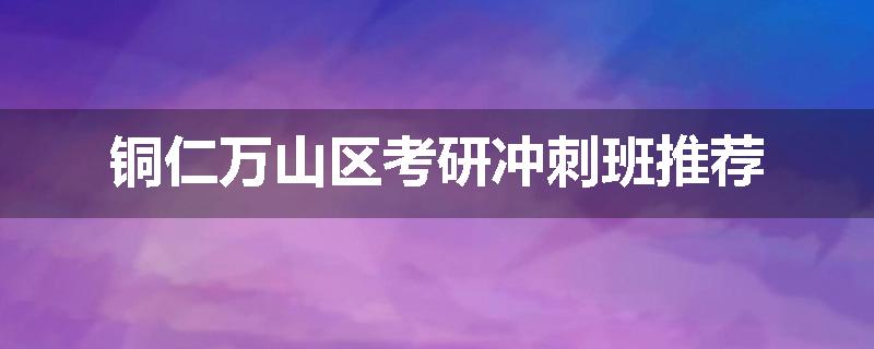 铜仁万山区考研冲刺班推荐