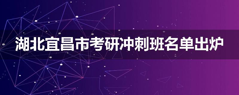 湖北宜昌市考研冲刺班名单出炉