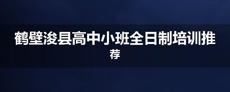 鹤壁浚县高中小班全日制培训推荐