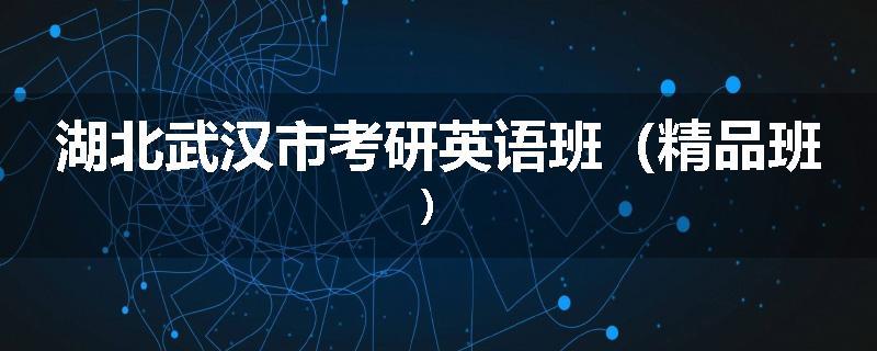 湖北武汉市考研英语班（精品班）