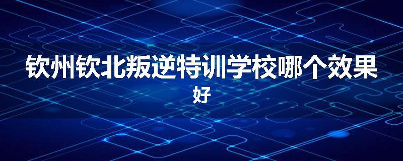钦州钦北叛逆特训学校哪个效果好