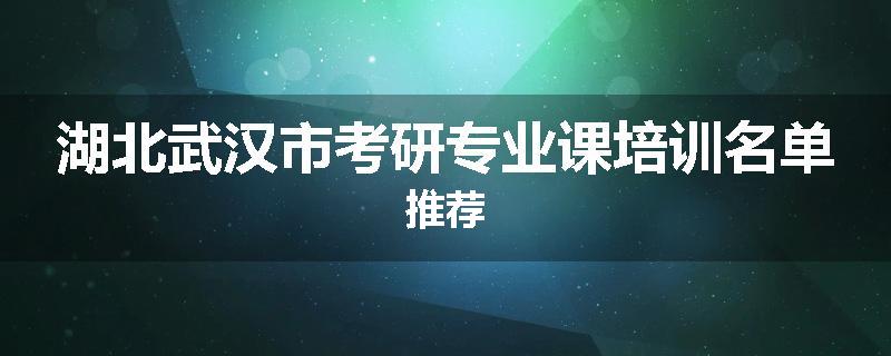 湖北武汉市考研专业课培训名单推荐