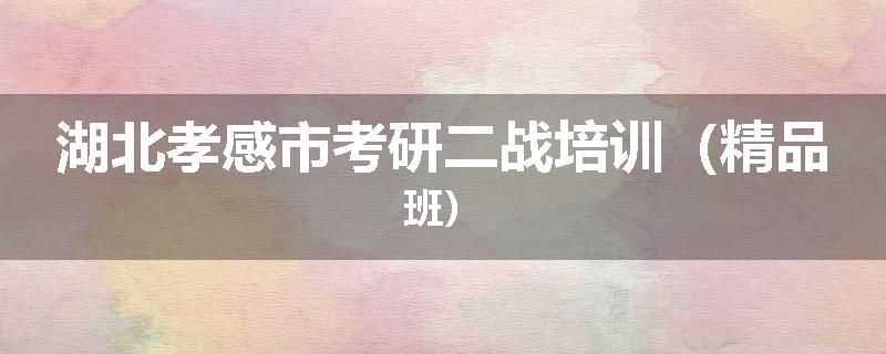 湖北孝感市考研二战培训（精品班）