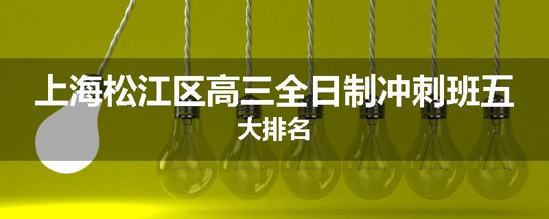 上海松江区高三全日制冲刺班五大排名