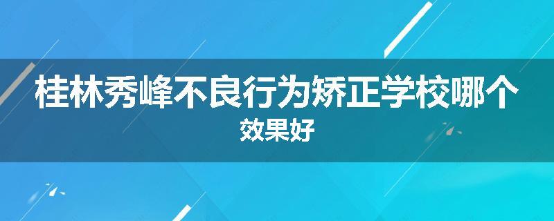 桂林秀峰不良行为矫正学校哪个效果好