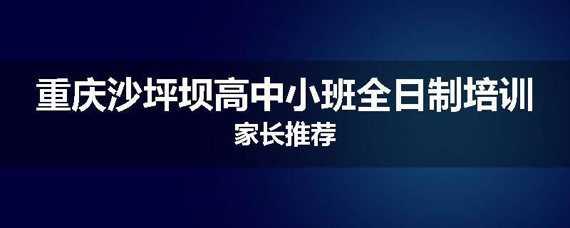 重庆沙坪坝高中小班全日制培训家长推荐