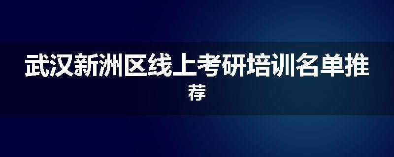 武汉新洲区线上考研培训名单推荐