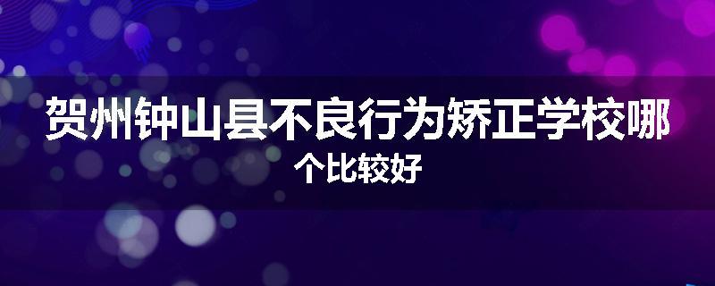 贺州钟山县不良行为矫正学校哪个比较好