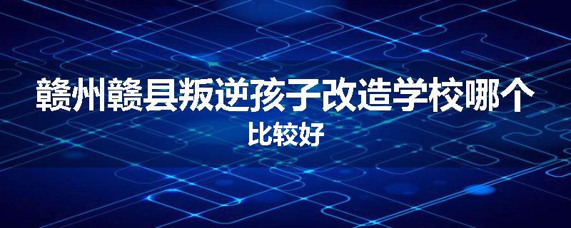 赣州赣县叛逆孩子改造学校哪个比较好
