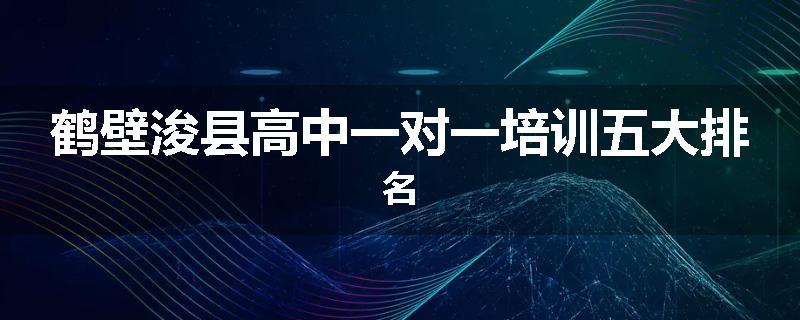 鹤壁浚县高中一对一培训五大排名