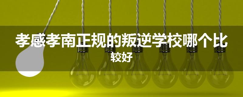 孝感孝南正规的叛逆学校哪个比较好