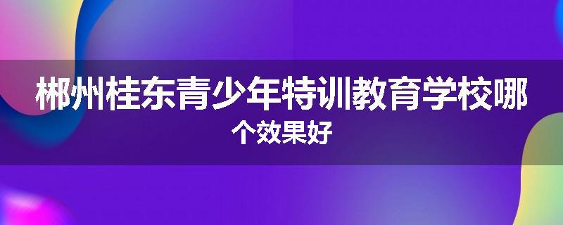 郴州桂东青少年特训教育学校哪个效果好