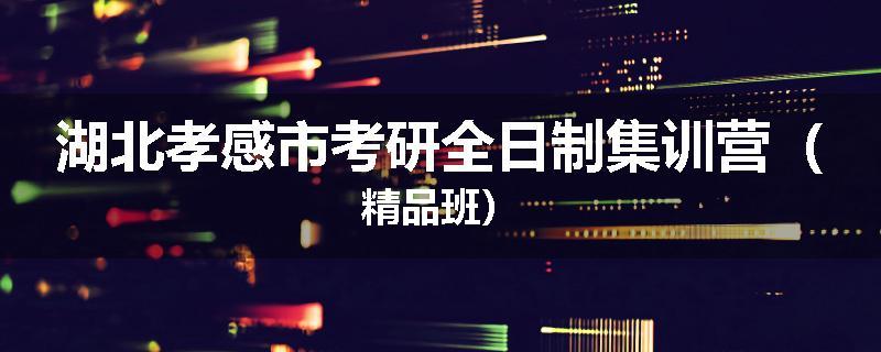 湖北孝感市考研全日制集训营（精品班）