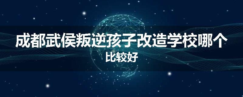 成都武侯叛逆孩子改造学校哪个比较好