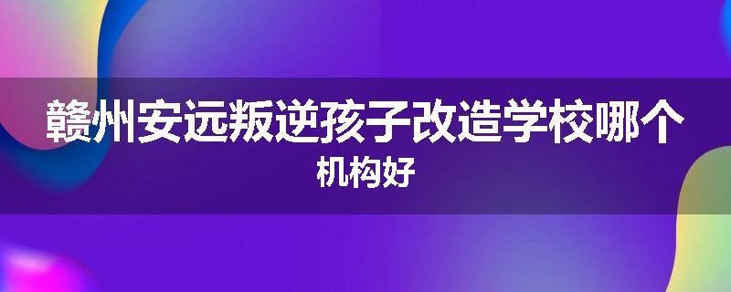 赣州安远叛逆孩子改造学校哪个机构好