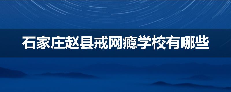 石家庄赵县戒网瘾学校有哪些