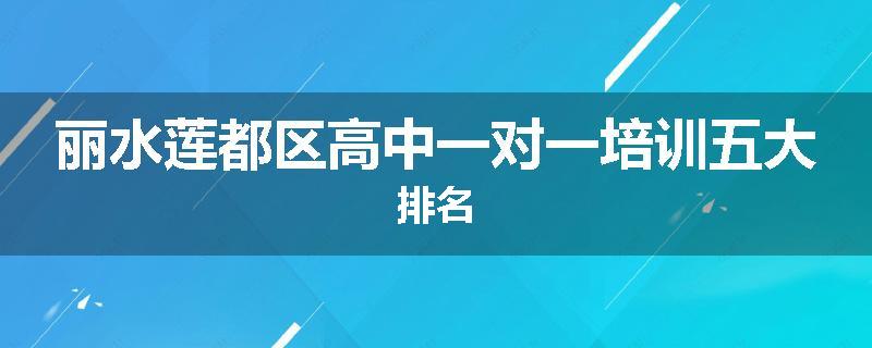 丽水莲都区高中一对一培训五大排名