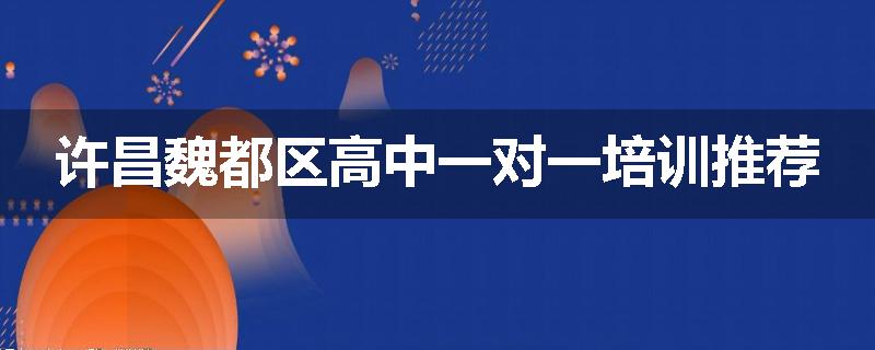 许昌魏都区高中一对一培训推荐
