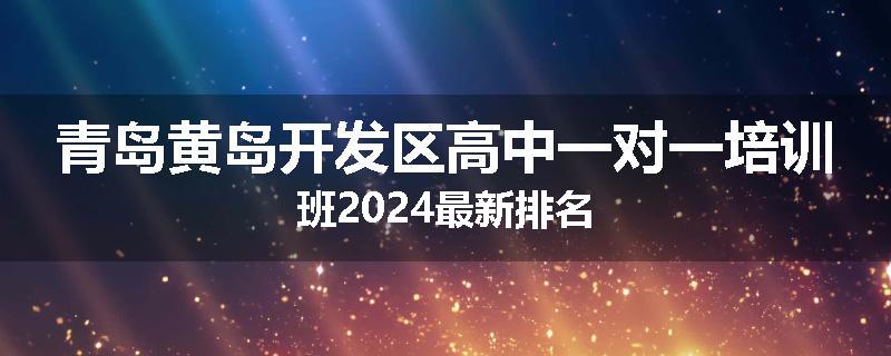 青岛黄岛开发区高中一对一培训班2024最新排名