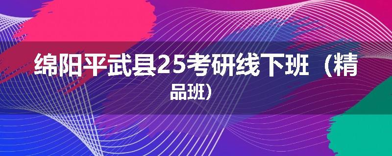 绵阳平武县25考研线下班（精品班）