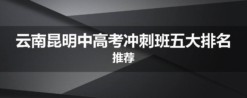 云南昆明中高考冲刺班五大排名推荐