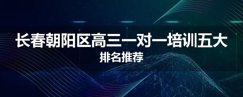 长春朝阳区高三一对一培训五大排名推荐