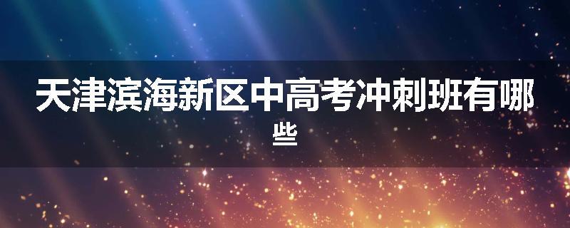天津滨海新区中高考冲刺班有哪些