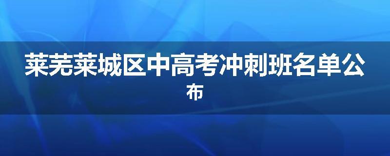 莱芜莱城区中高考冲刺班名单公布