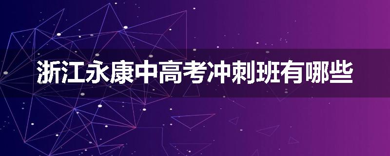 浙江永康中高考冲刺班有哪些