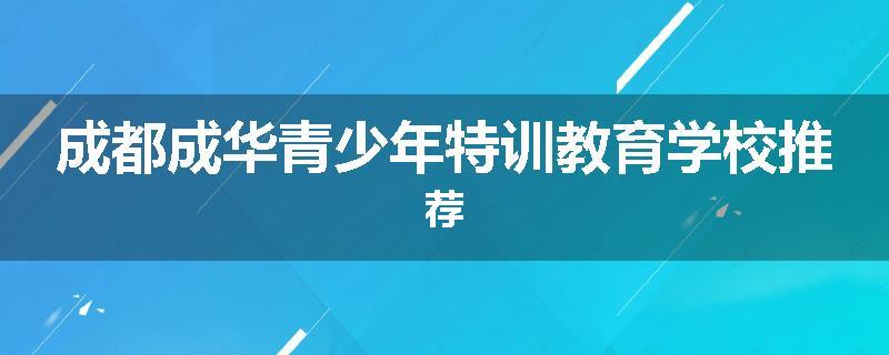 成都成华青少年特训教育学校推荐
