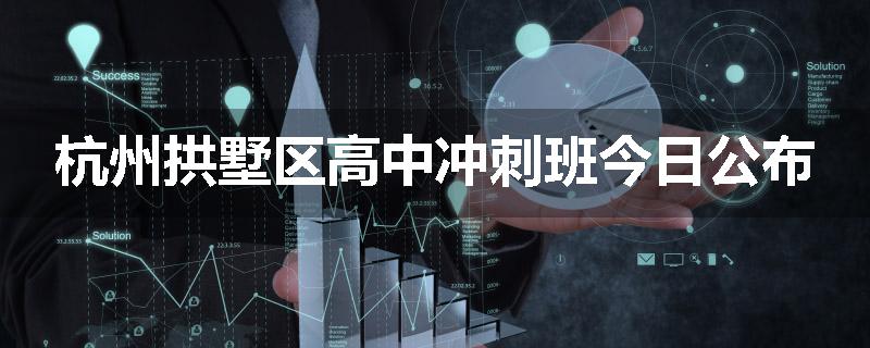 杭州拱墅区高中冲刺班今日公布