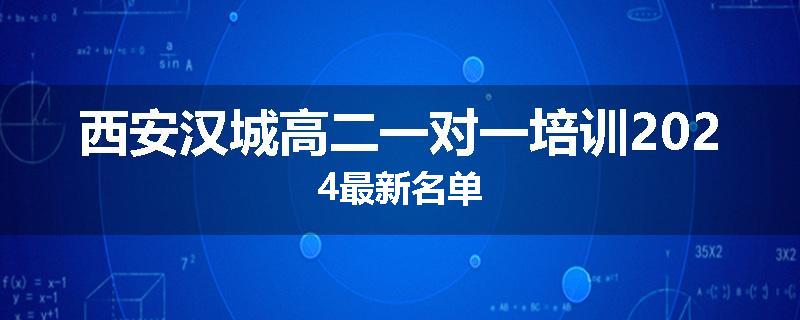 西安汉城高二一对一培训2024最新名单